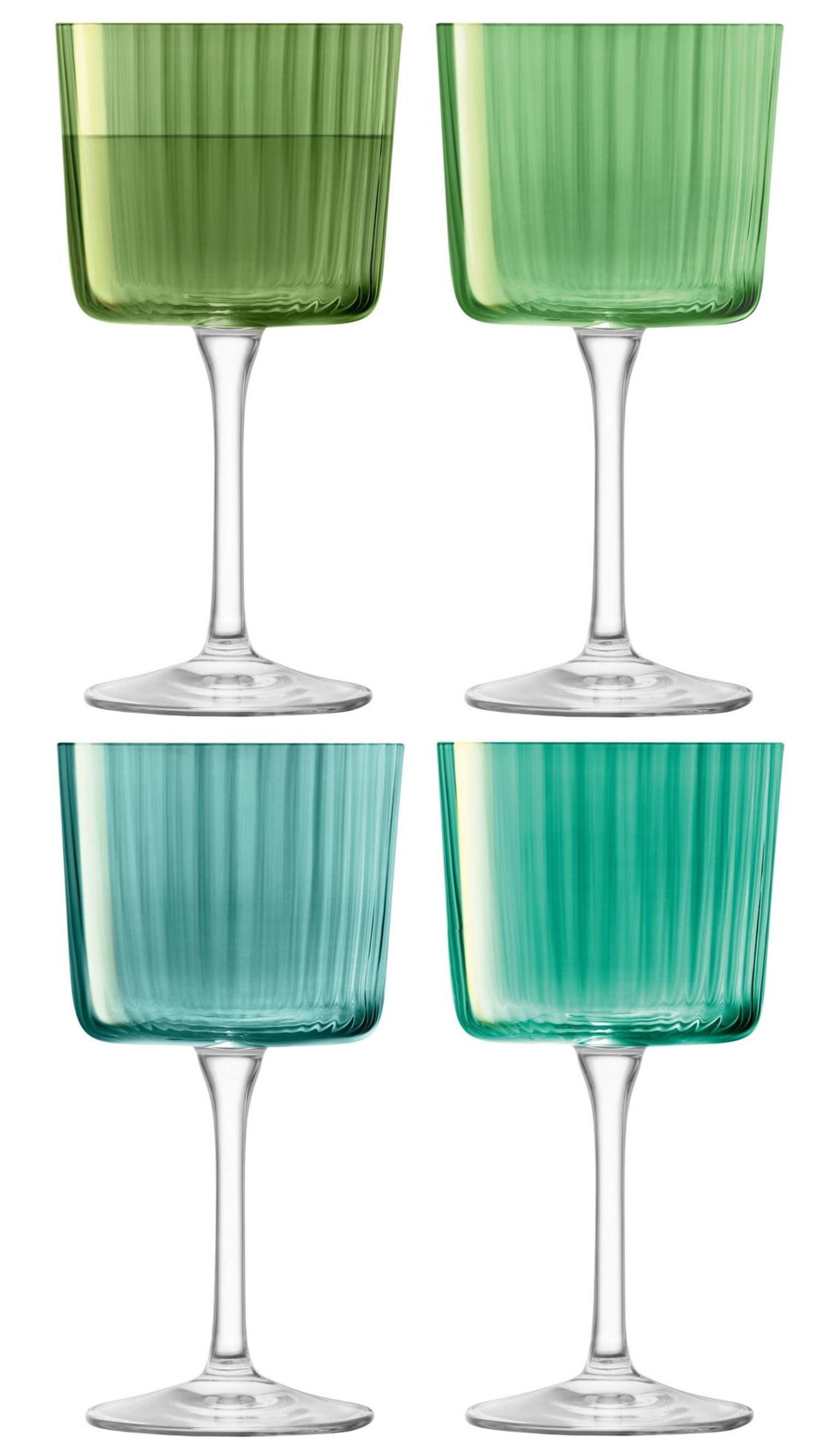 Set de 4 verres à vin gems 250ml jade assort.