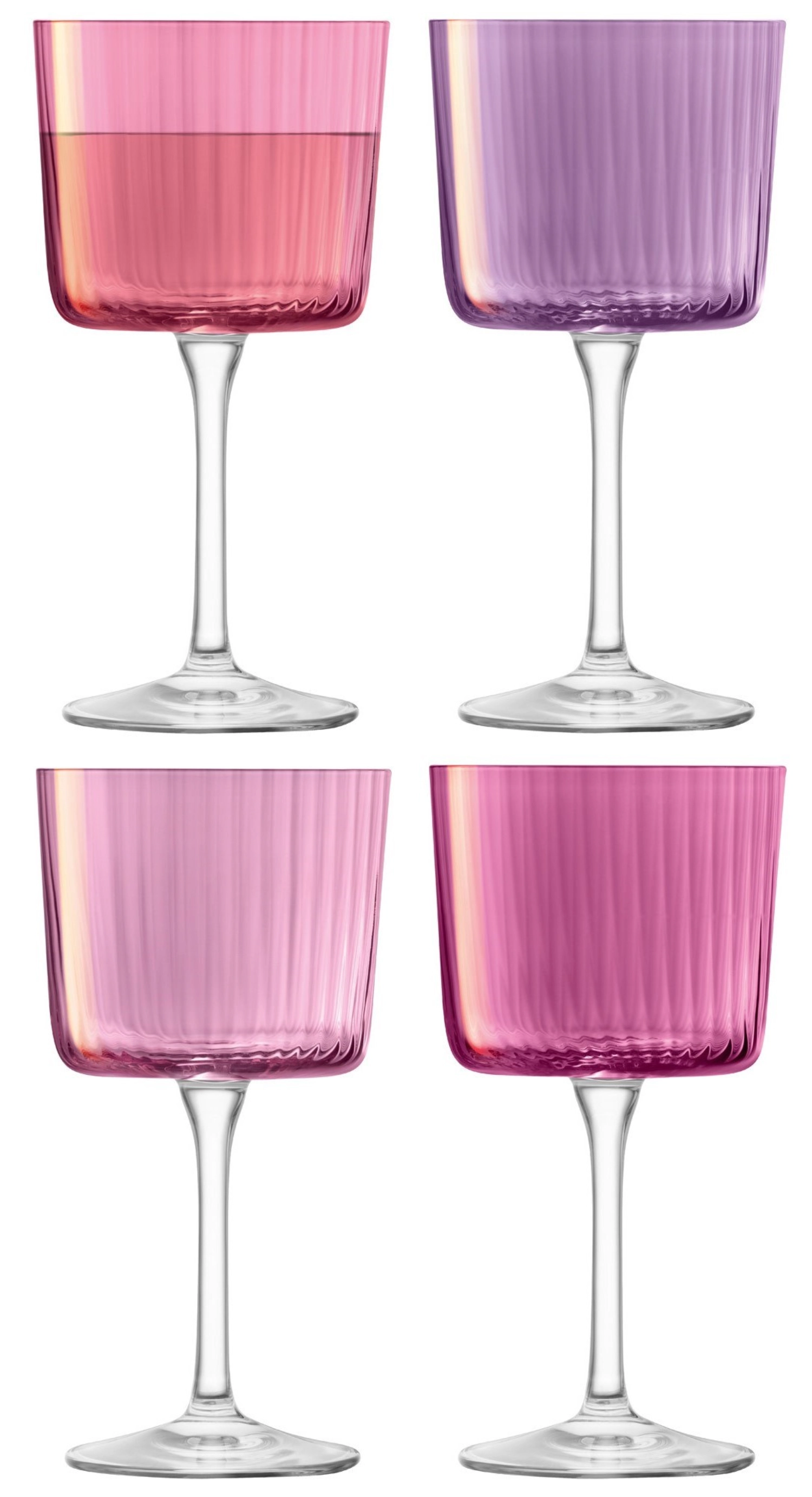 Set de 4 verres à vin gems 250ml grenat assort.