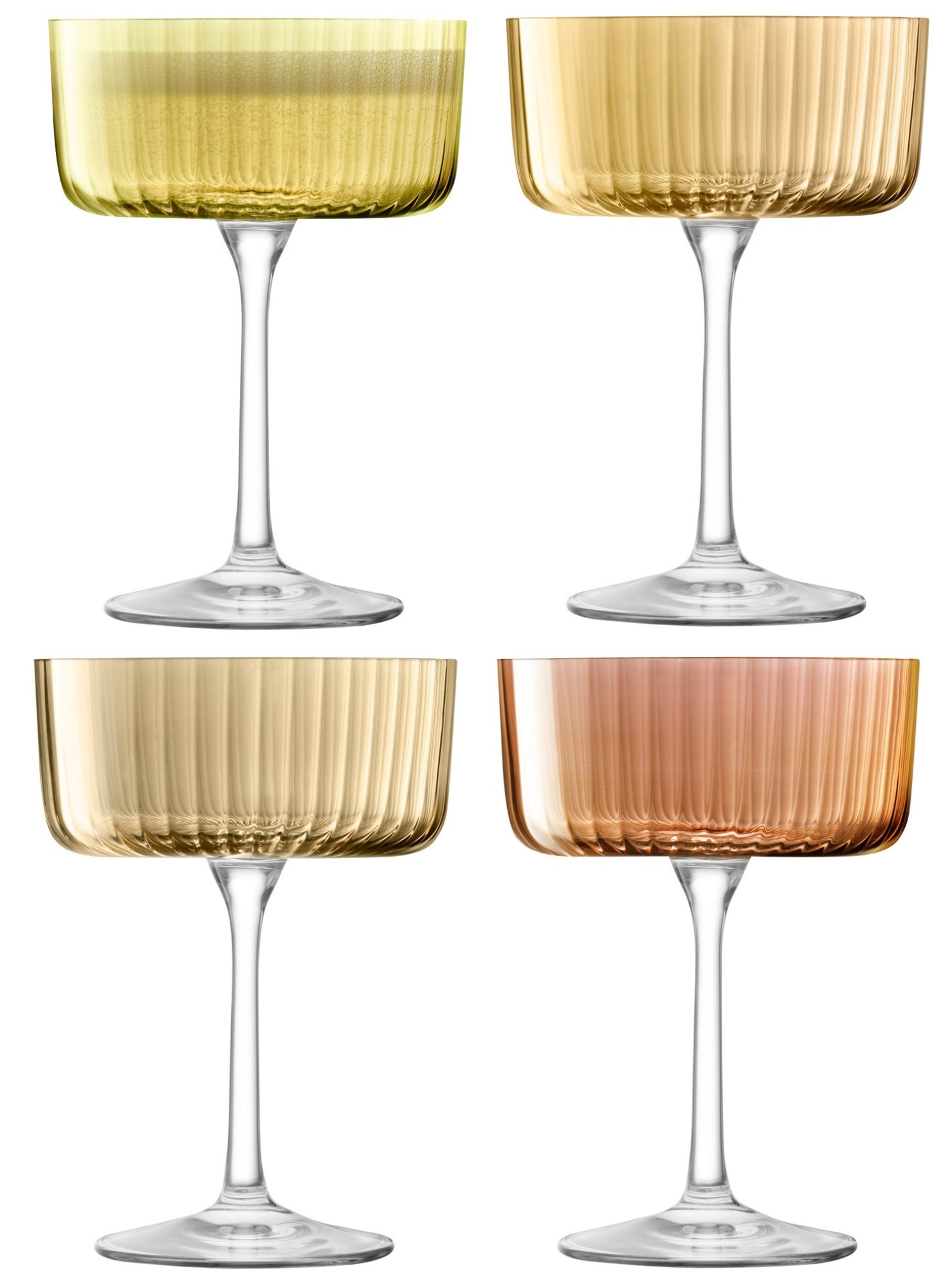 Set de 4 flûtes à champagne/cocktail gems 230ml ambre asso