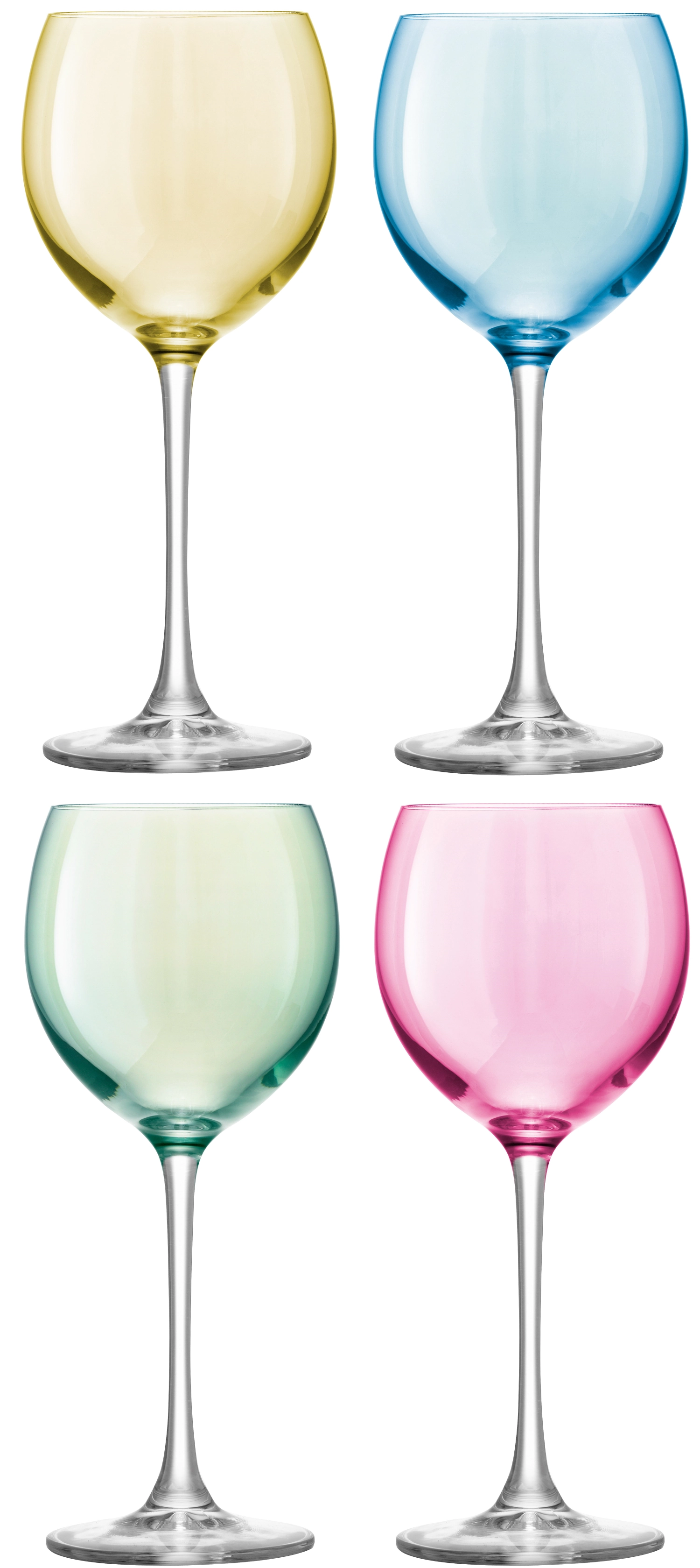 Set de 4 verres à vin polka 400ml - pastel assort.