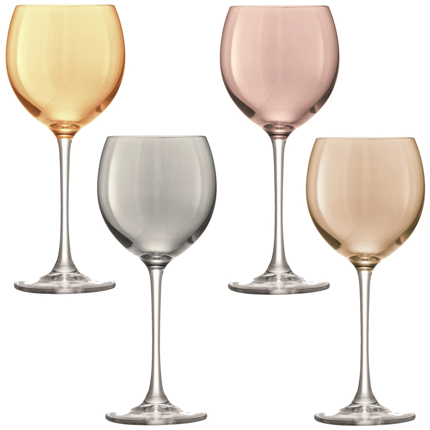 Set de 4 verres à vin polka 400ml - métal assort.