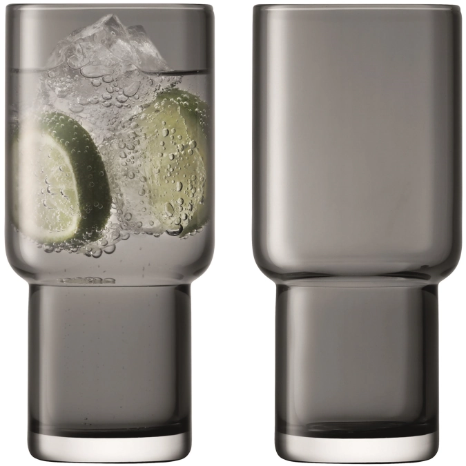 Set de 2 verres à long drink utility - 390ml gris ardoise