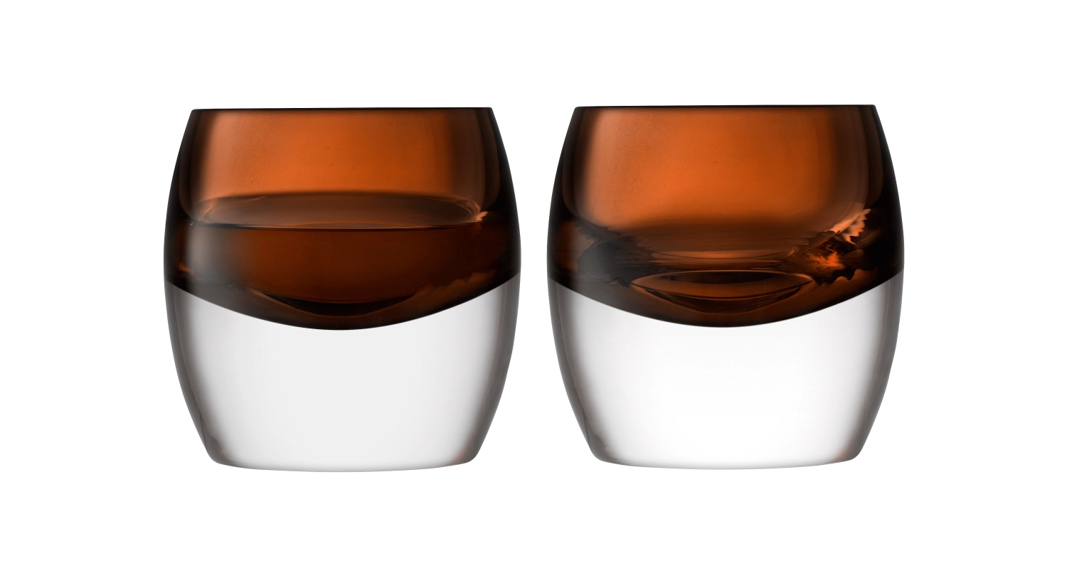 Whisky club verre 230ml marron fumé x 2