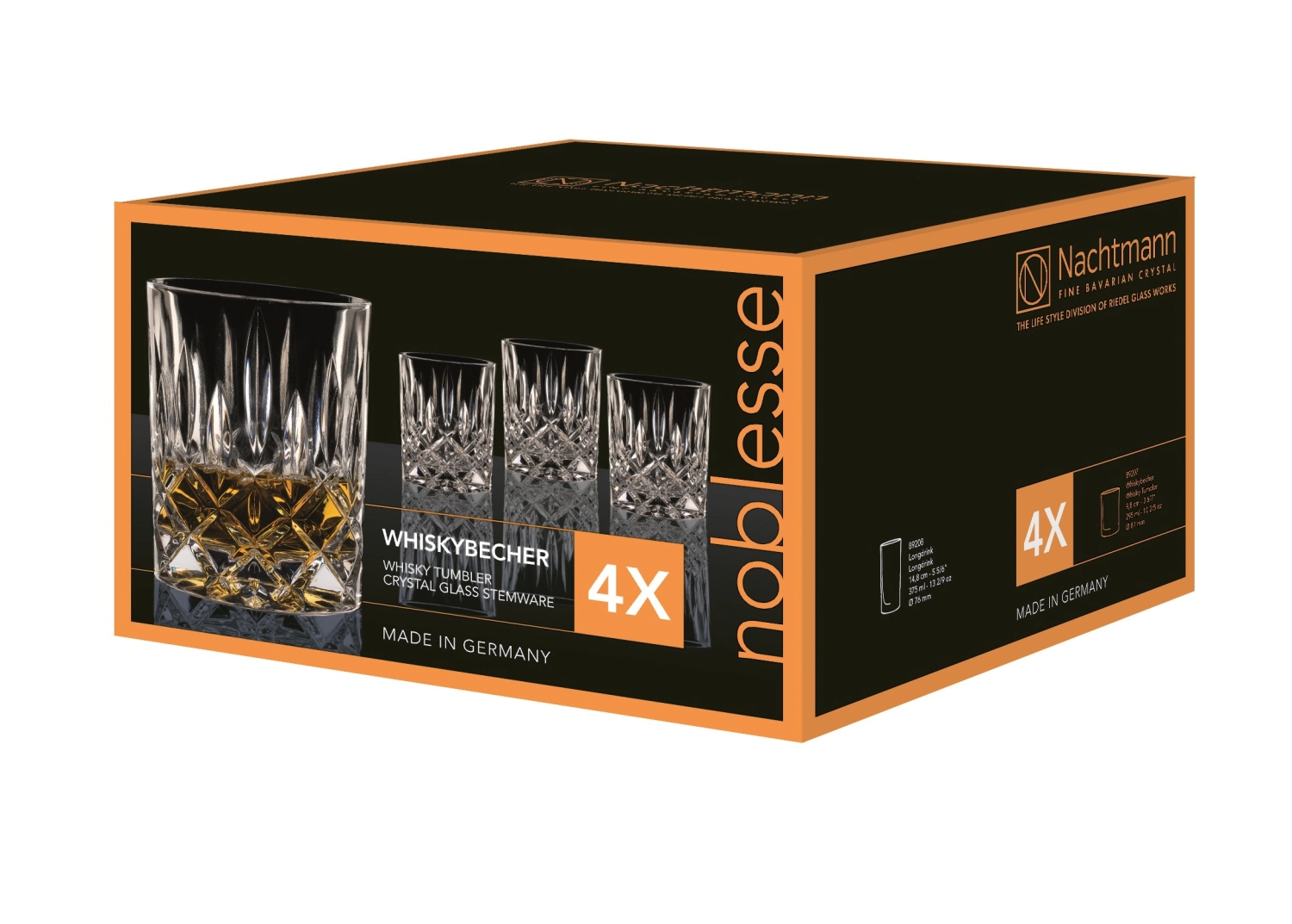 Set de 4 gobelets à whisky 617 71 noblesse, 295ml