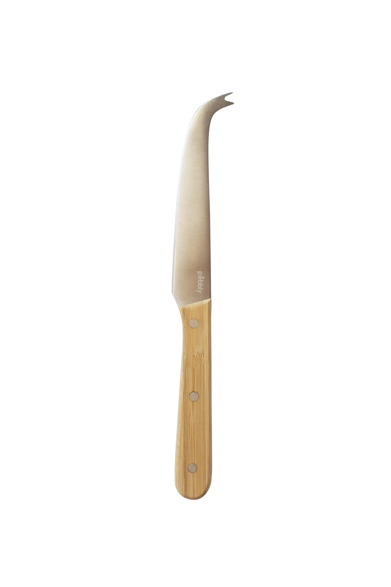 2x couteaux à fromage pebbly, bambou et acier, 2x2xcm