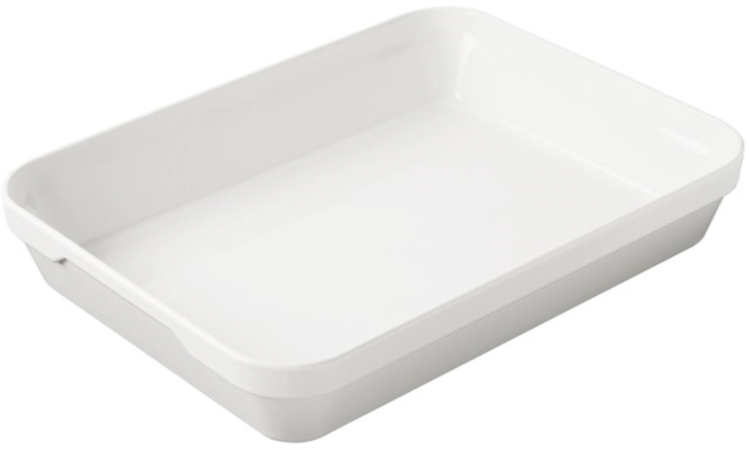 Plat à gratin rectangulaire profond, 34.5x26x6.5cm, blanc