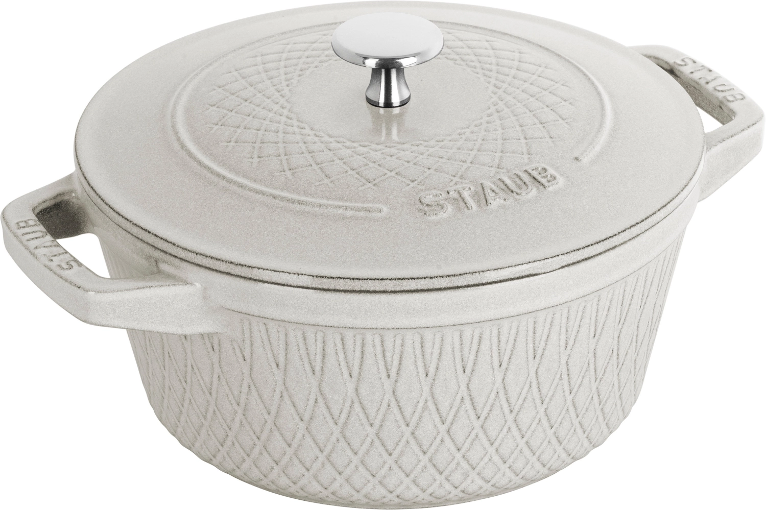 Twisted cocotte 20 cm, ronde, truffe blanche, fonte 2.29