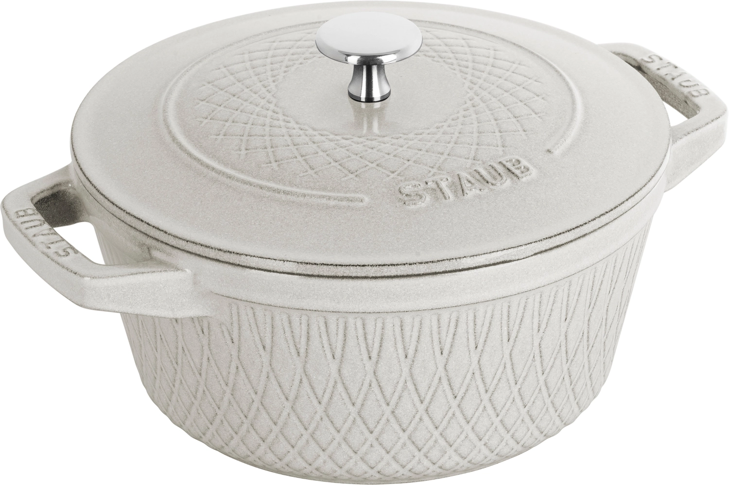 Twisted cocotte 24 cm, ronde, truffe blanche, fonte 3.8l