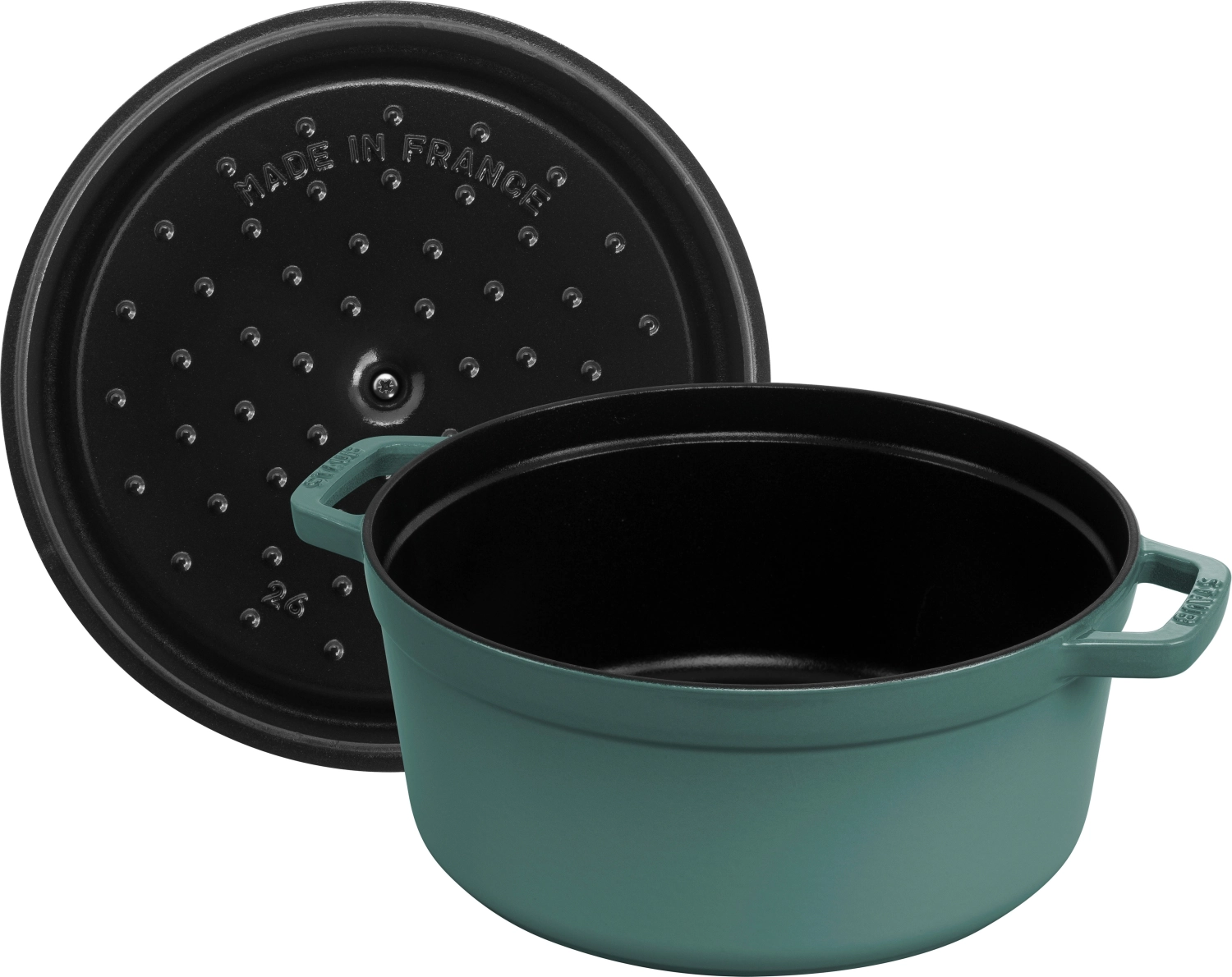 Cocotte 26 cm, ronde, eucalyptus, fonte 5.25l