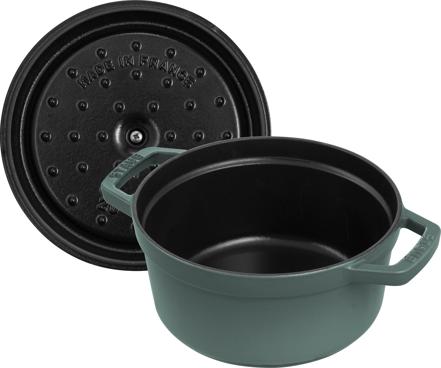 Cocotte 20 cm, ronde, eucalyptus, fonte 2.2l