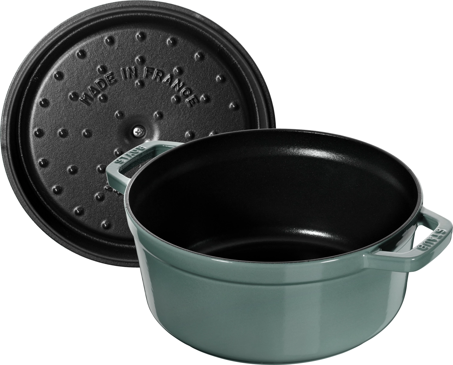 Cocotte 24 cm, ronde, eucalyptus, fonte 3.8l