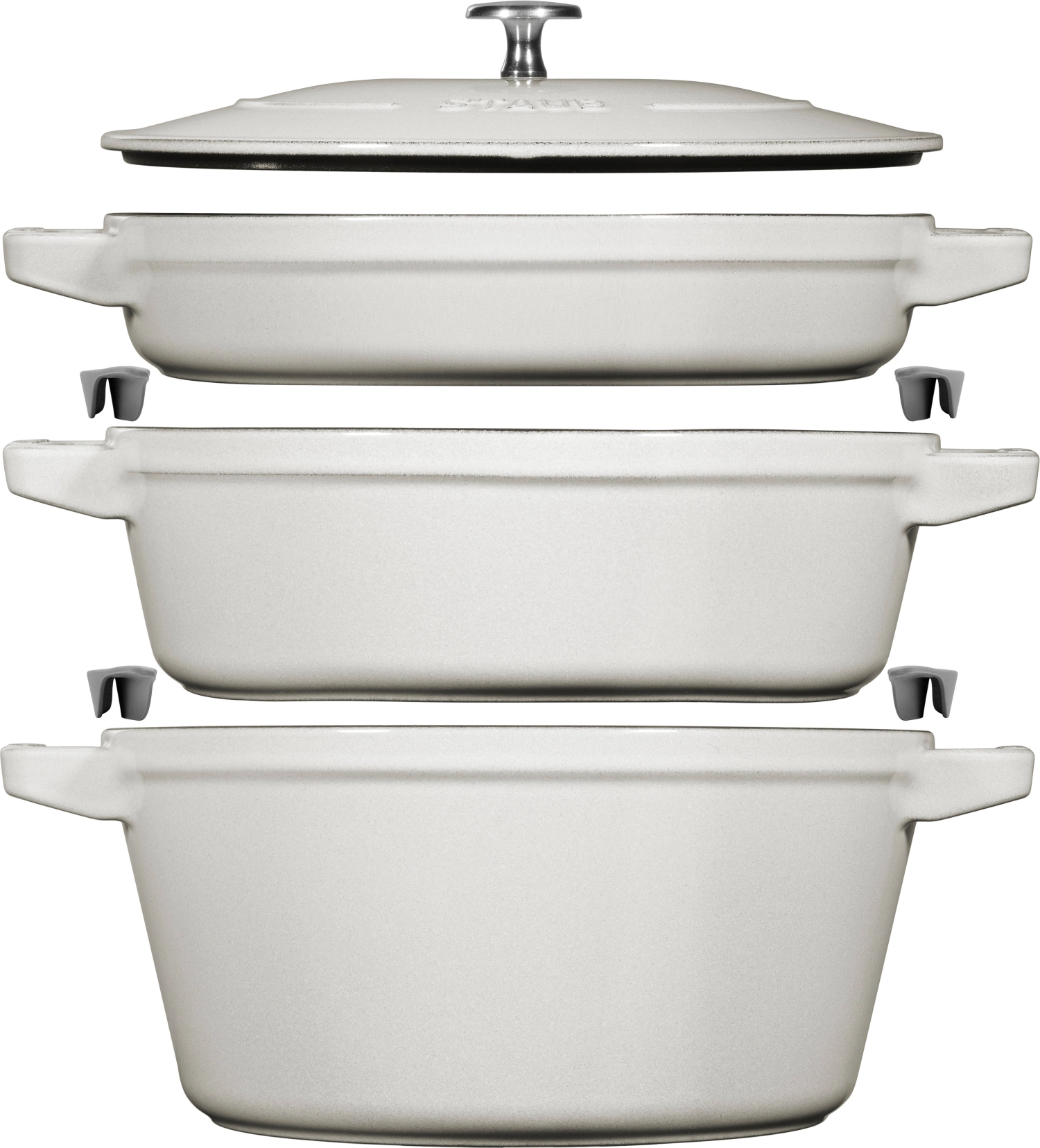 Cocotte 4pcs. 24 cm, ronde, truffe blanche, stackable