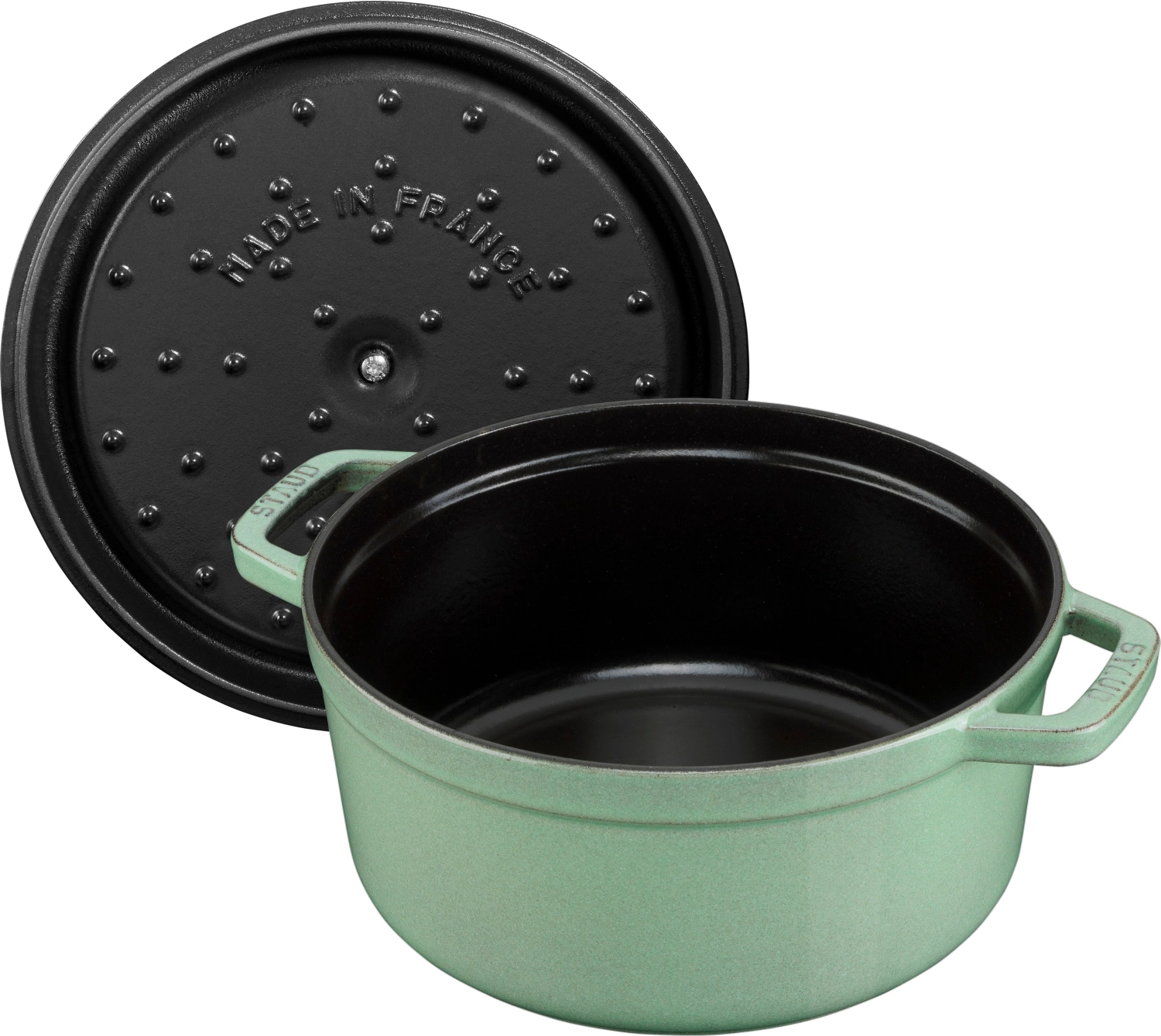 Cocotte 20 cm, ronde, sauge, fonte 2.2l