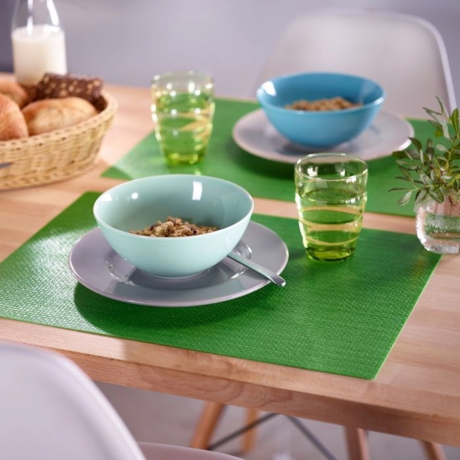 Set de table pp coolorista, carré, vert pomme, 45x32.5cm