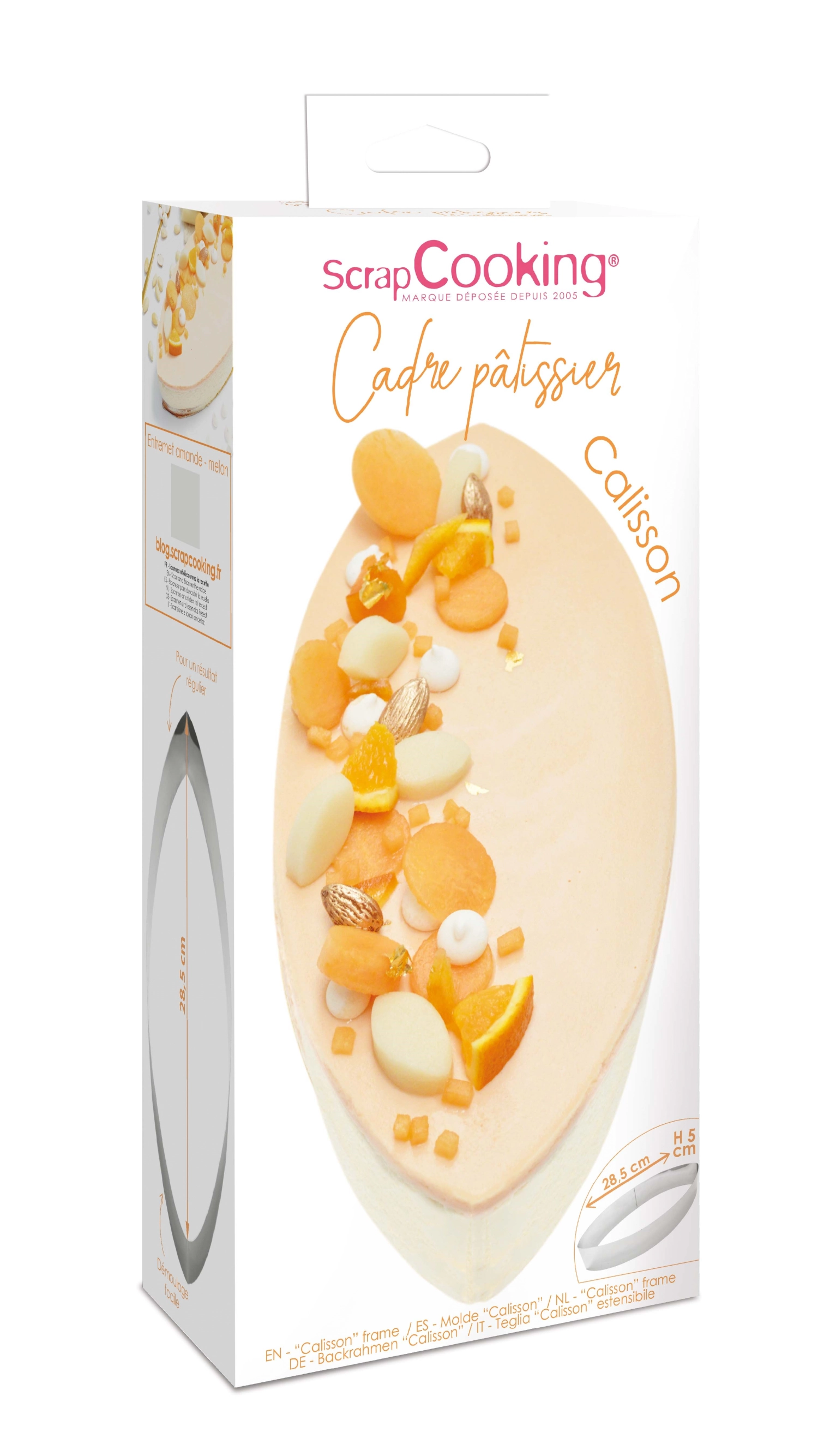 Cadre à pâtisserie calisson en acier inoxydable 28cm