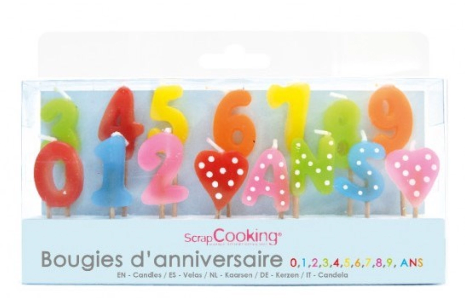 Bougies d'anniversaire chiffres & ans 15 pcs.