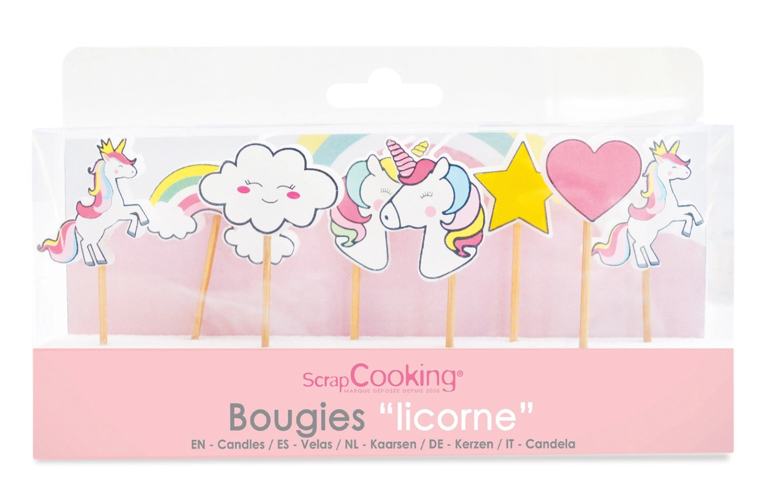 Set de 8 bougies licorne licorne