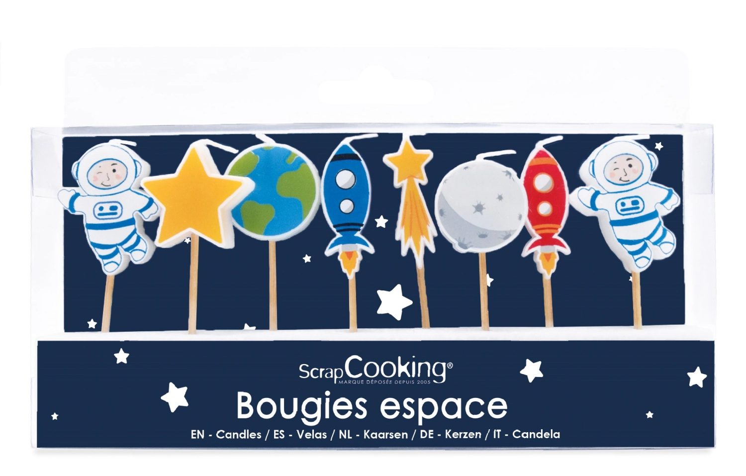 Set de 8 bougies space