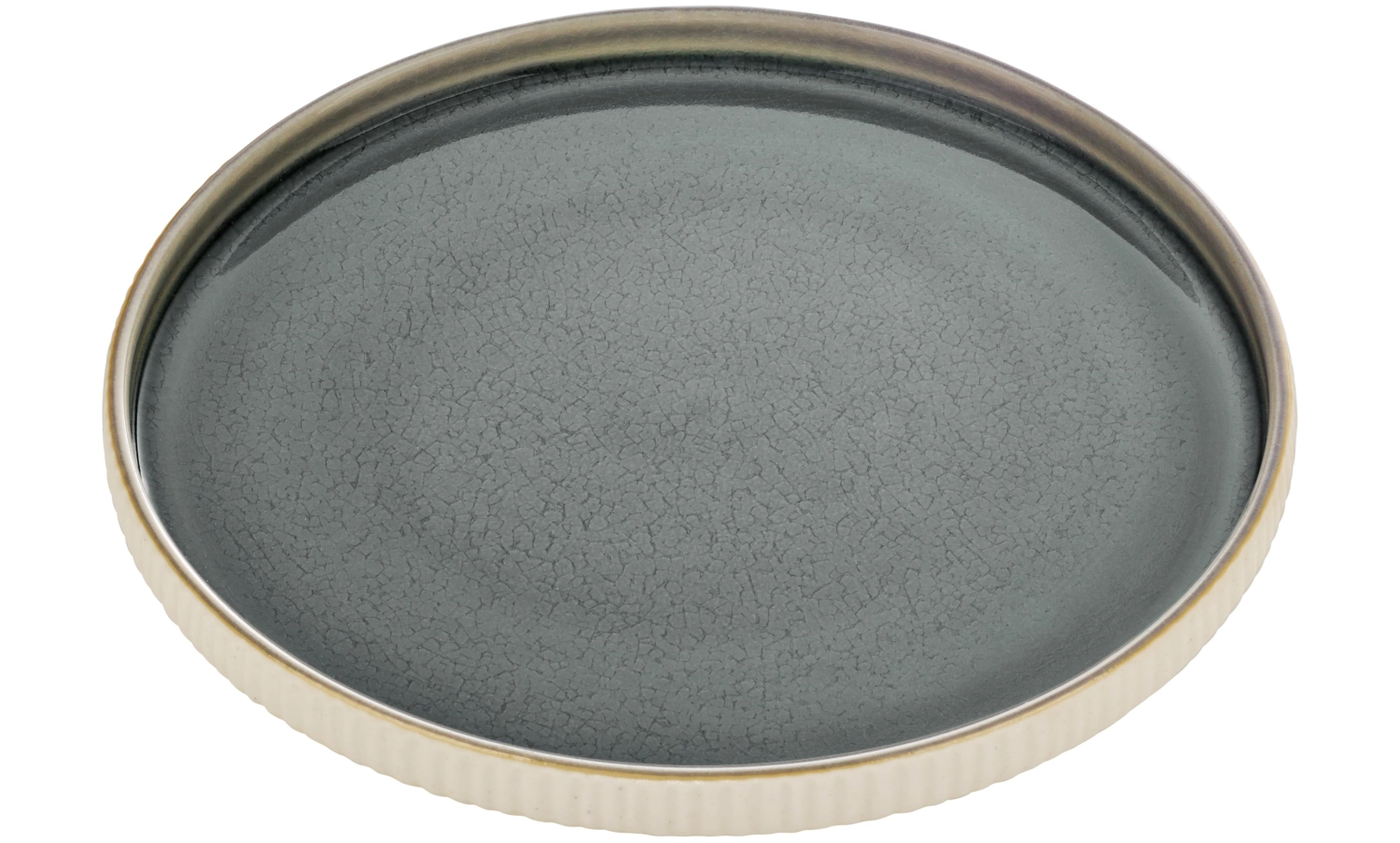 Nara plate flat rd. relief grey 27cm