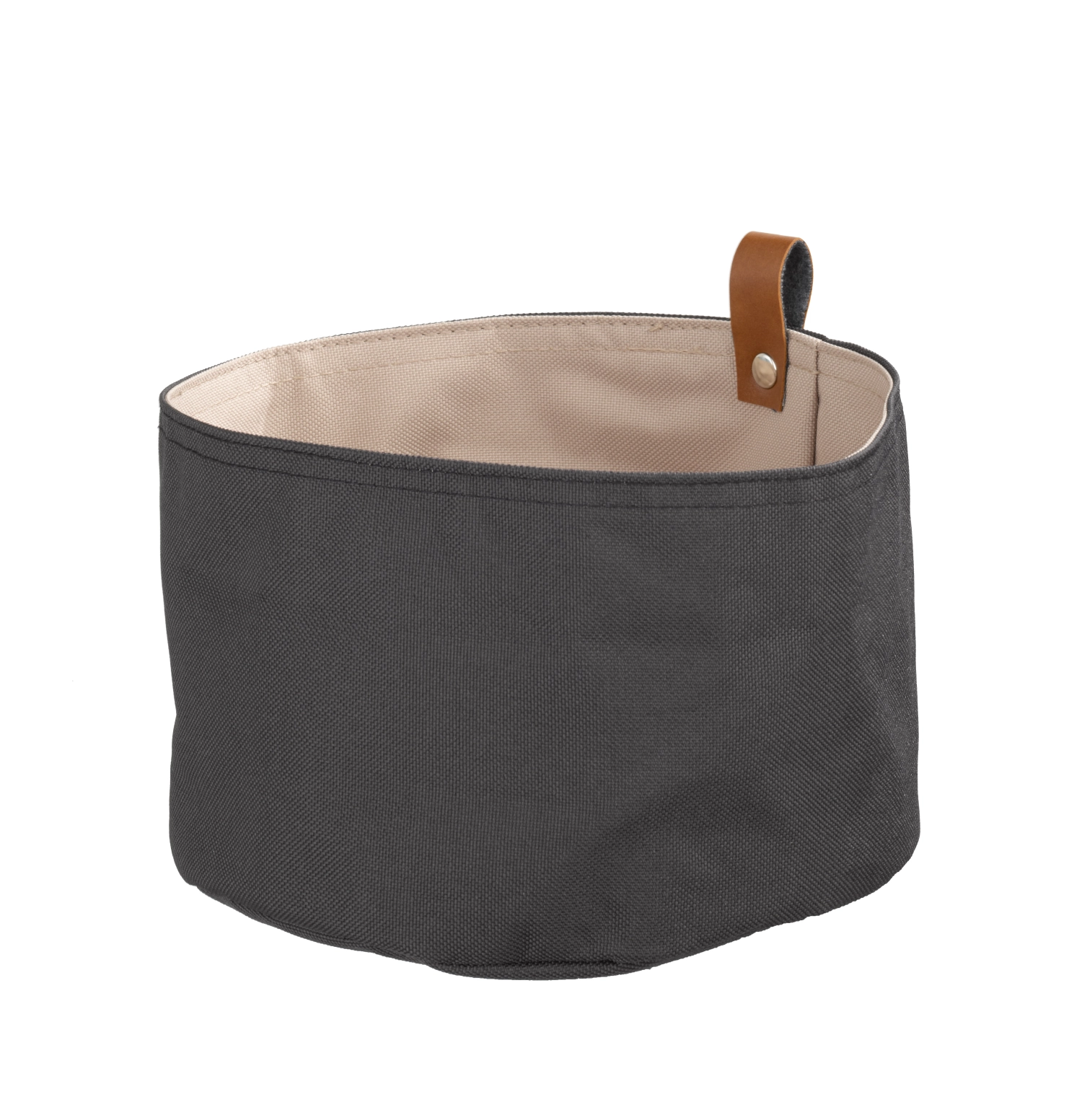 Sac à pain d20cm, h13.5cm, beige/gris foncé