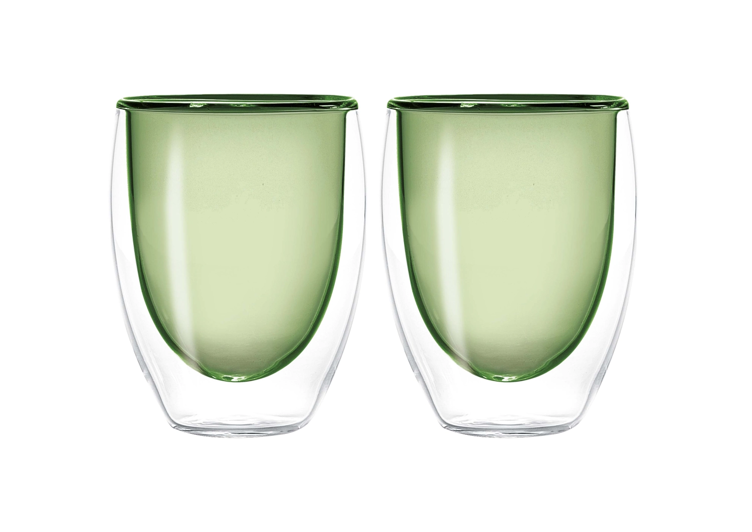 2 x verre à thé double vert, 220ml