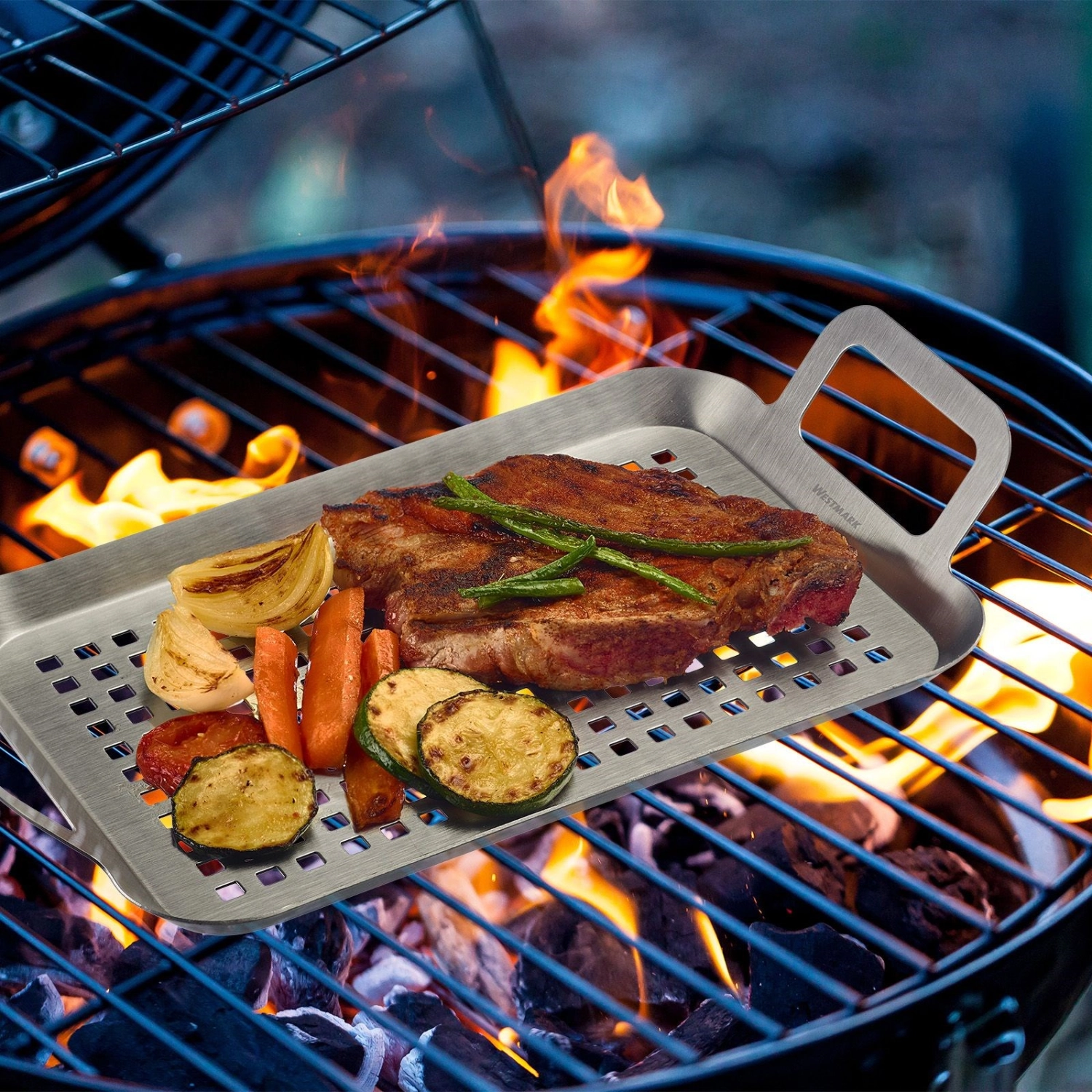 Poêle à griller plate, petite, acier inoxydable