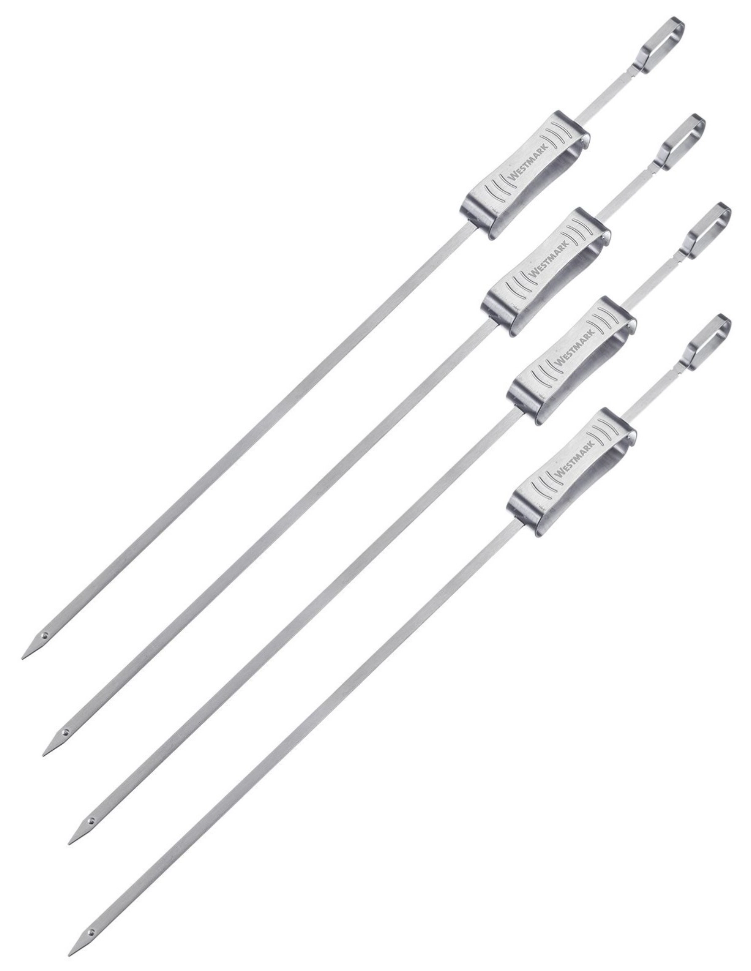 Set de 4 piques à grillades, acier inoxydable