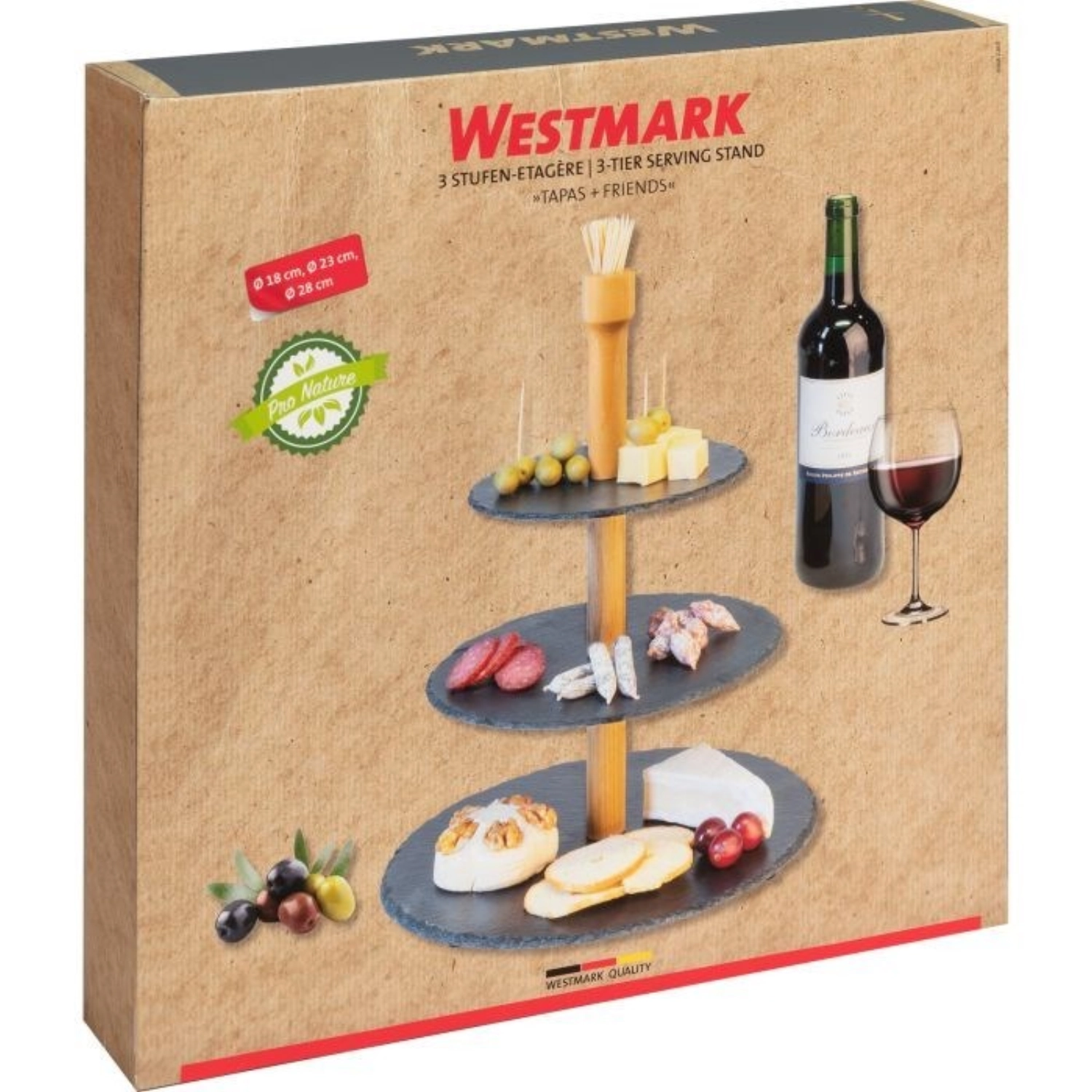 Tapas und Friends 3-stufige Etagere und Fingerfoodsticks