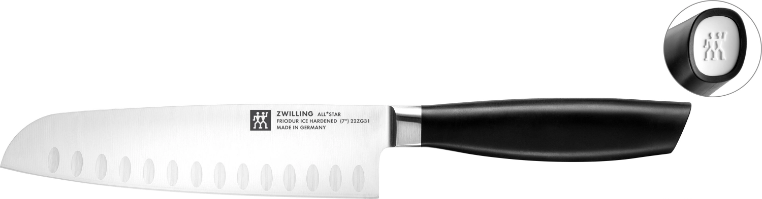 All star santoku à lame cannelée 180, blanc