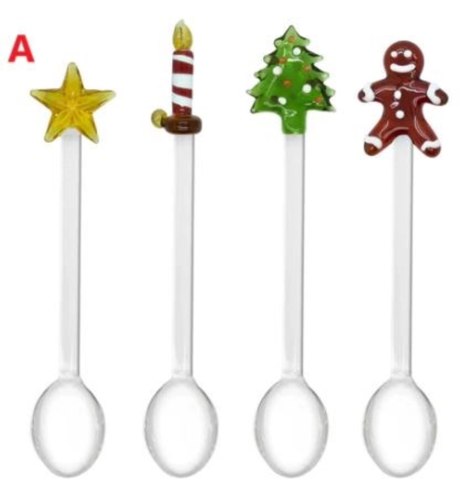 4er Set Teelöffel Weihnachtsmotive