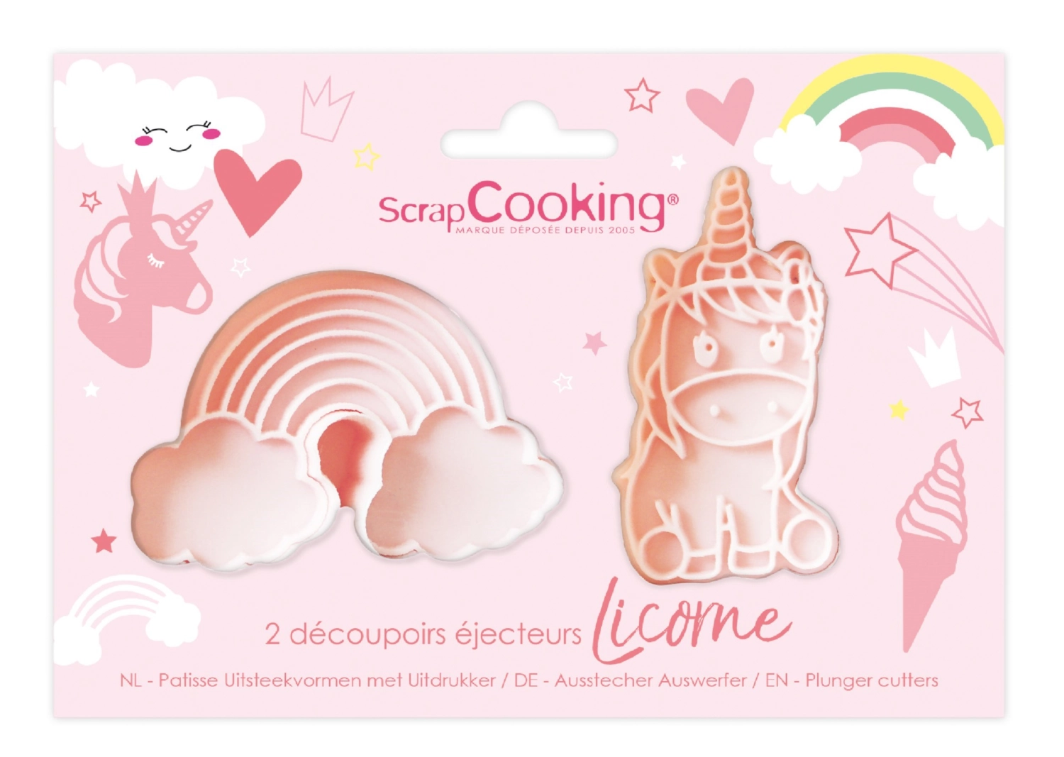 Set de 2 emporte-pièces licorne