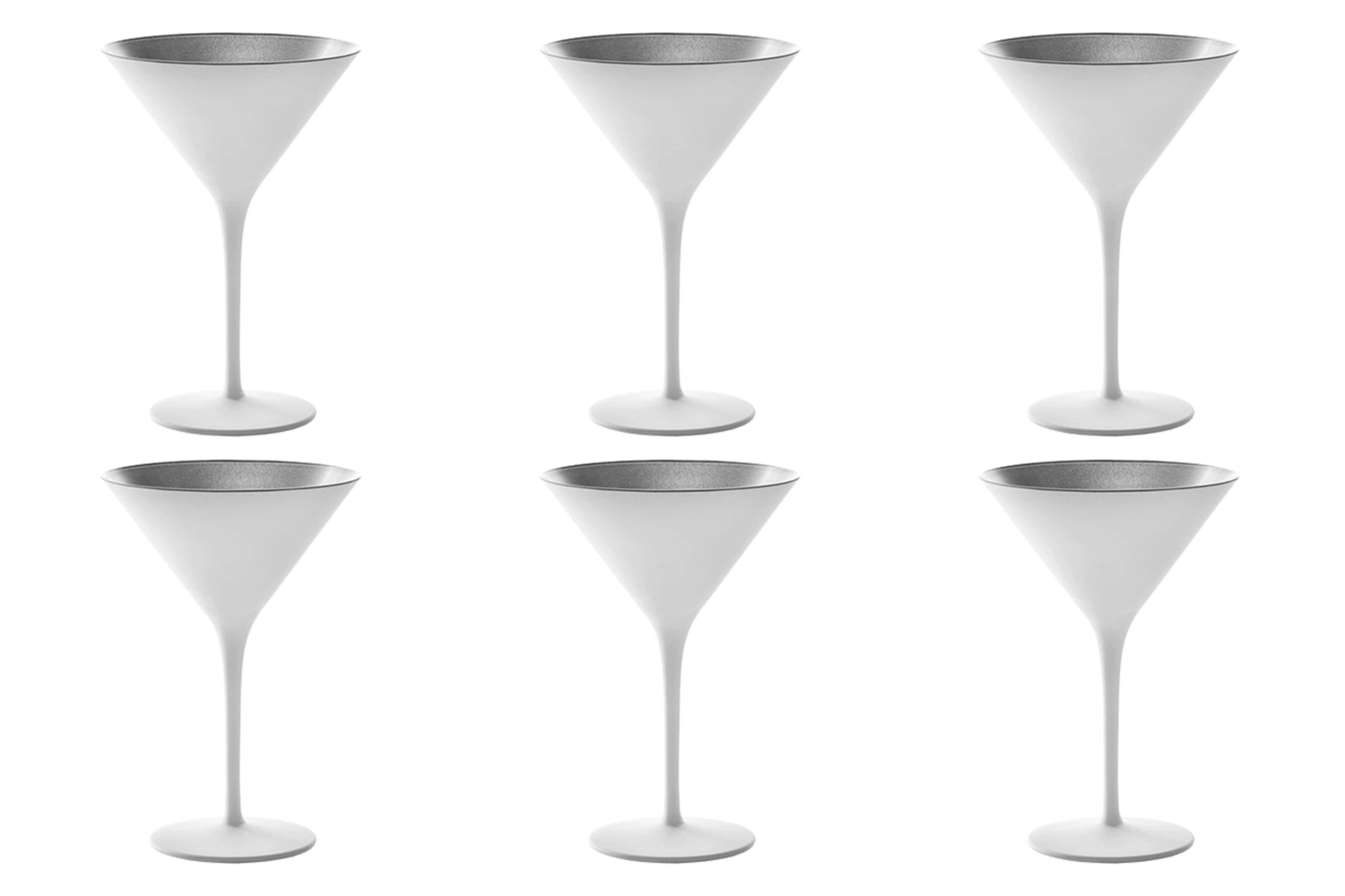 Set de 6 coupes à cocktail elements 240ml blanc/argenté