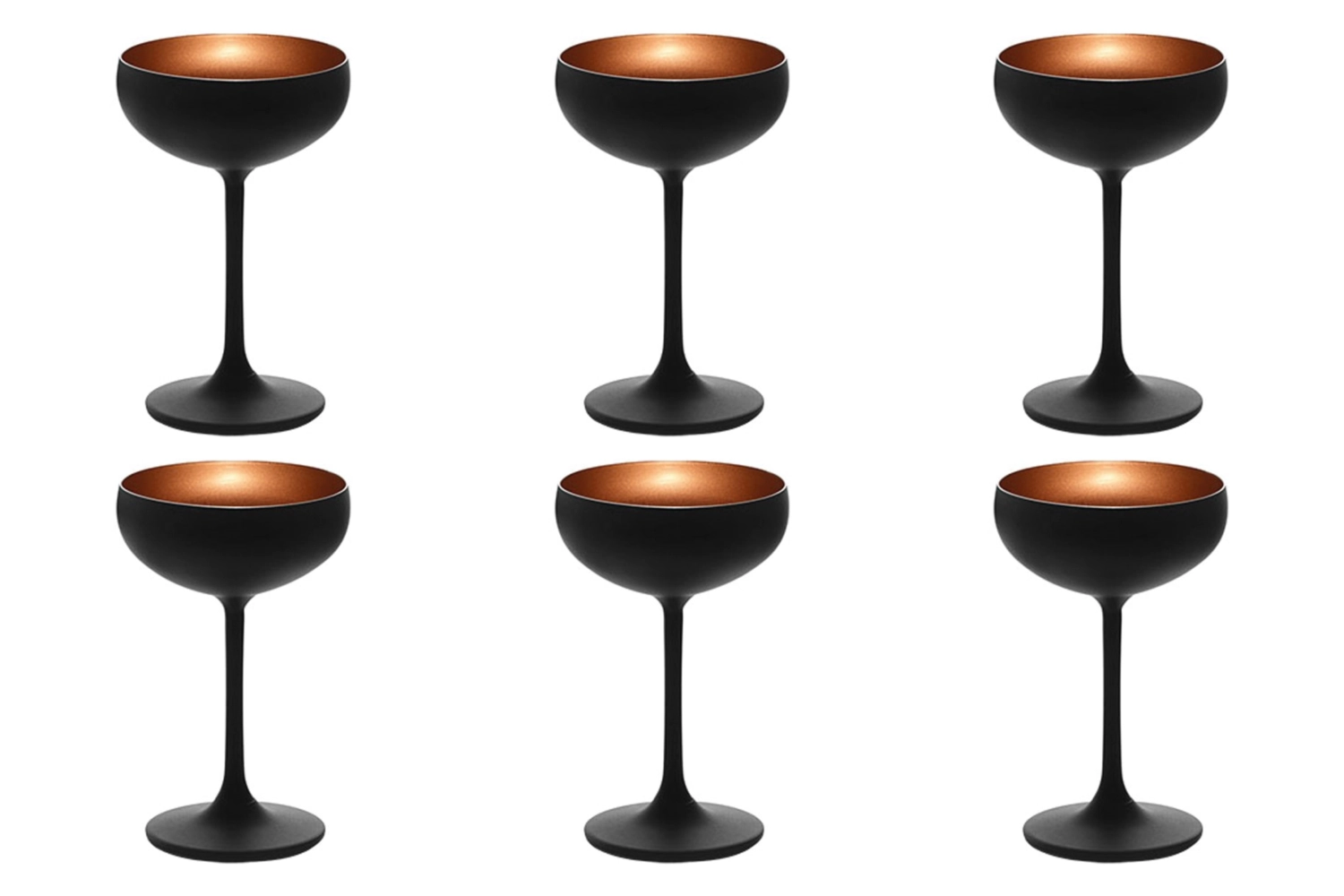 Set de 6 coupes à champagne elements 230ml noir/bronze