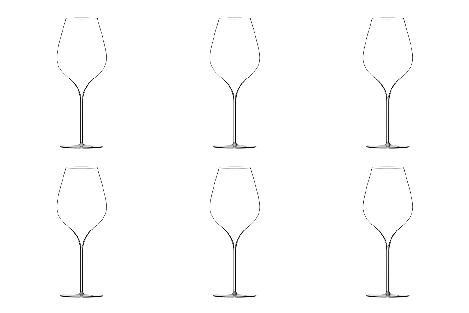 6x verres universels a. lallement n3 63cl soufflés