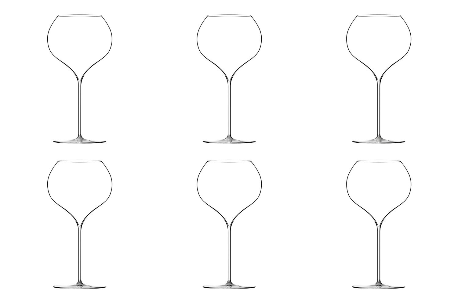 6x verres à vin blanc jamesse grand blanc 64cl soufflés