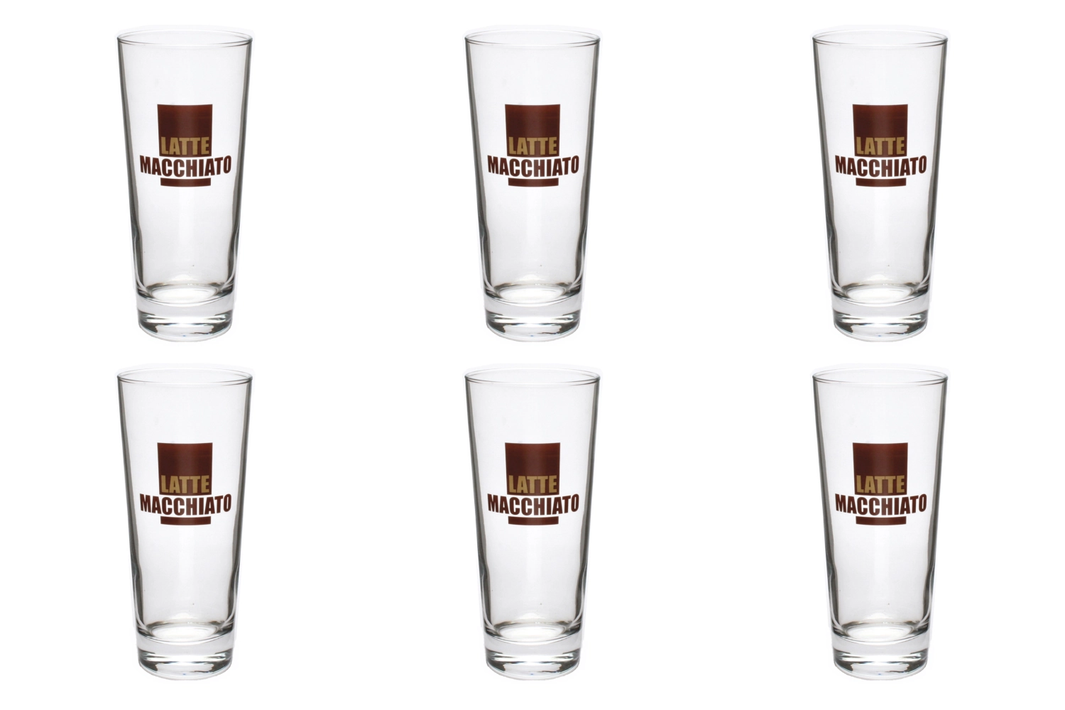 6x verres à latte macchiato frankonia 33cl, décor marron